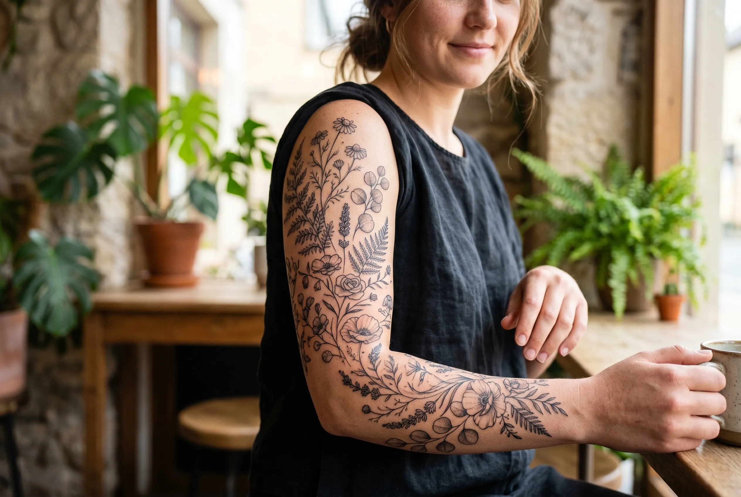Tatuajes botánicos 2026 y diseños floral trend